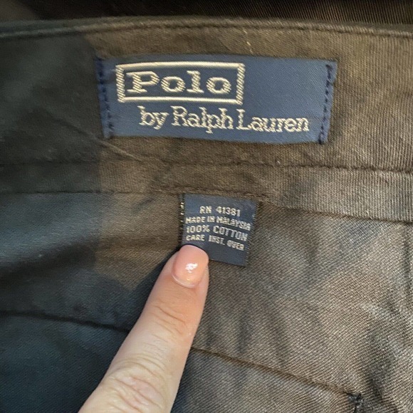 Polo Ralph Lauren Pants Mens 33x32 Black‎ Straight Fit Chino Flat front - Picture 3 of 3